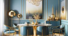 Stunning Blue and Gold Dining Room Design Ideas