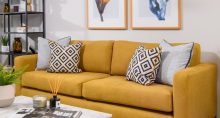 mustard yellow couch